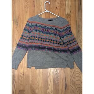 Chaps Women's Sweater Navajo Tribal Long Sleeve Ladies Sweater Petite Large